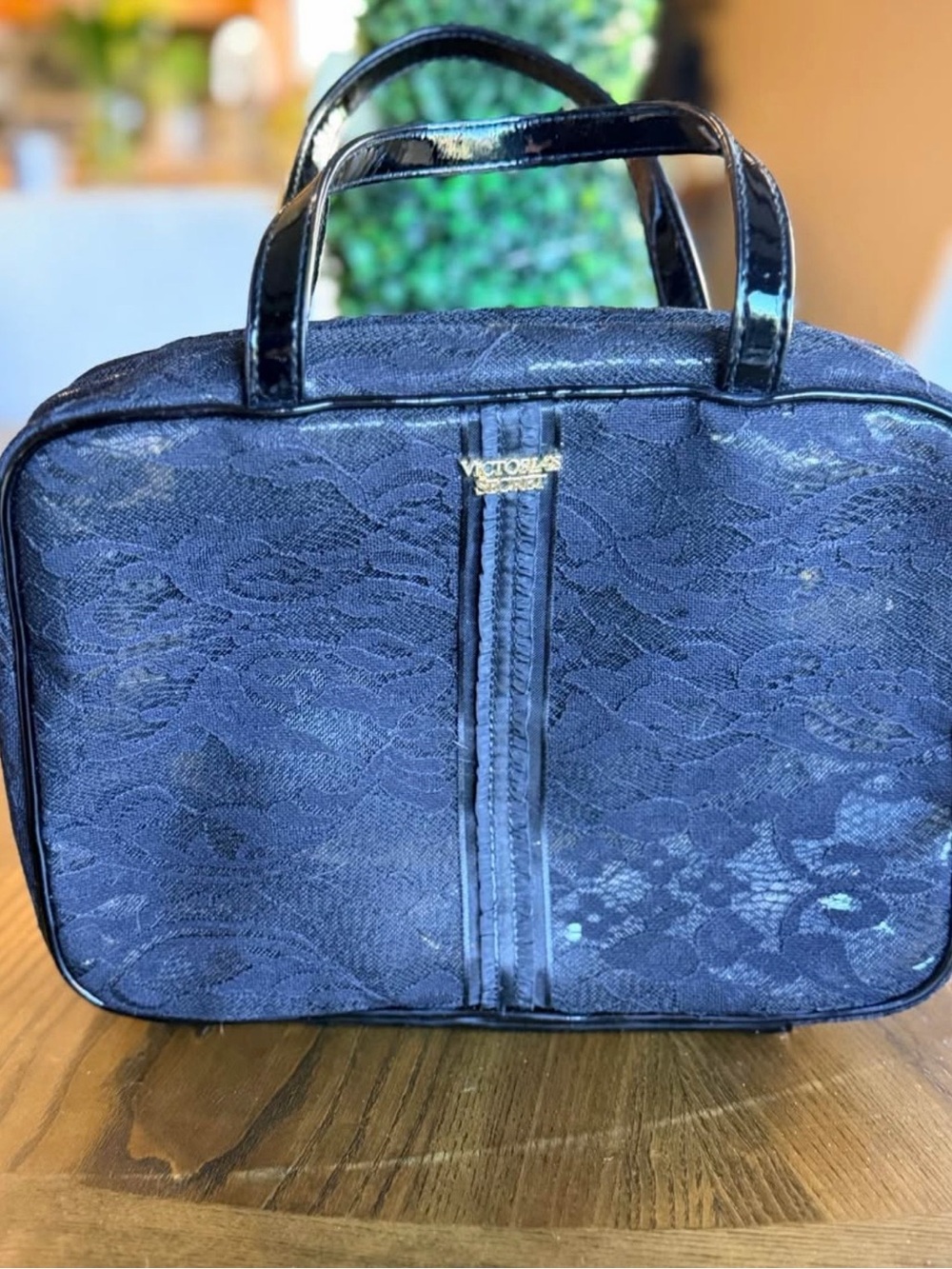 Victoria's Secret Black Lace Cosmetic Train Case